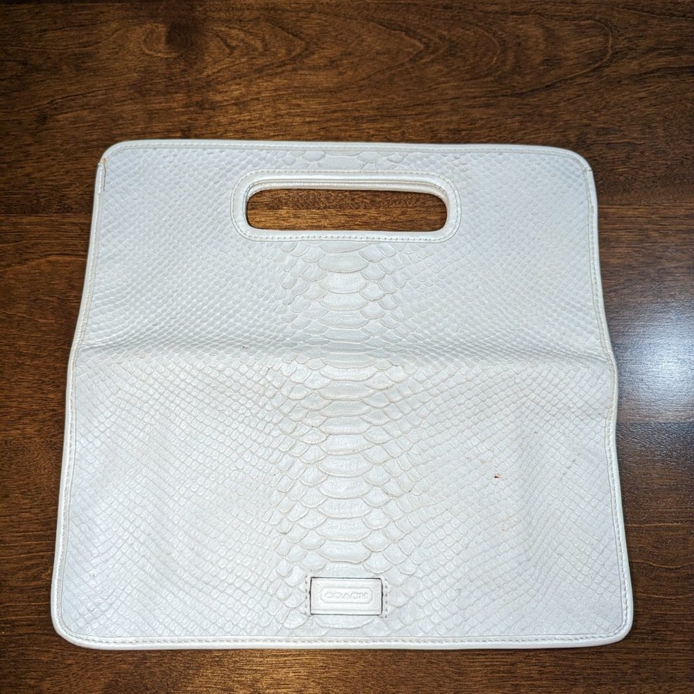 Coach Clutch - White Python